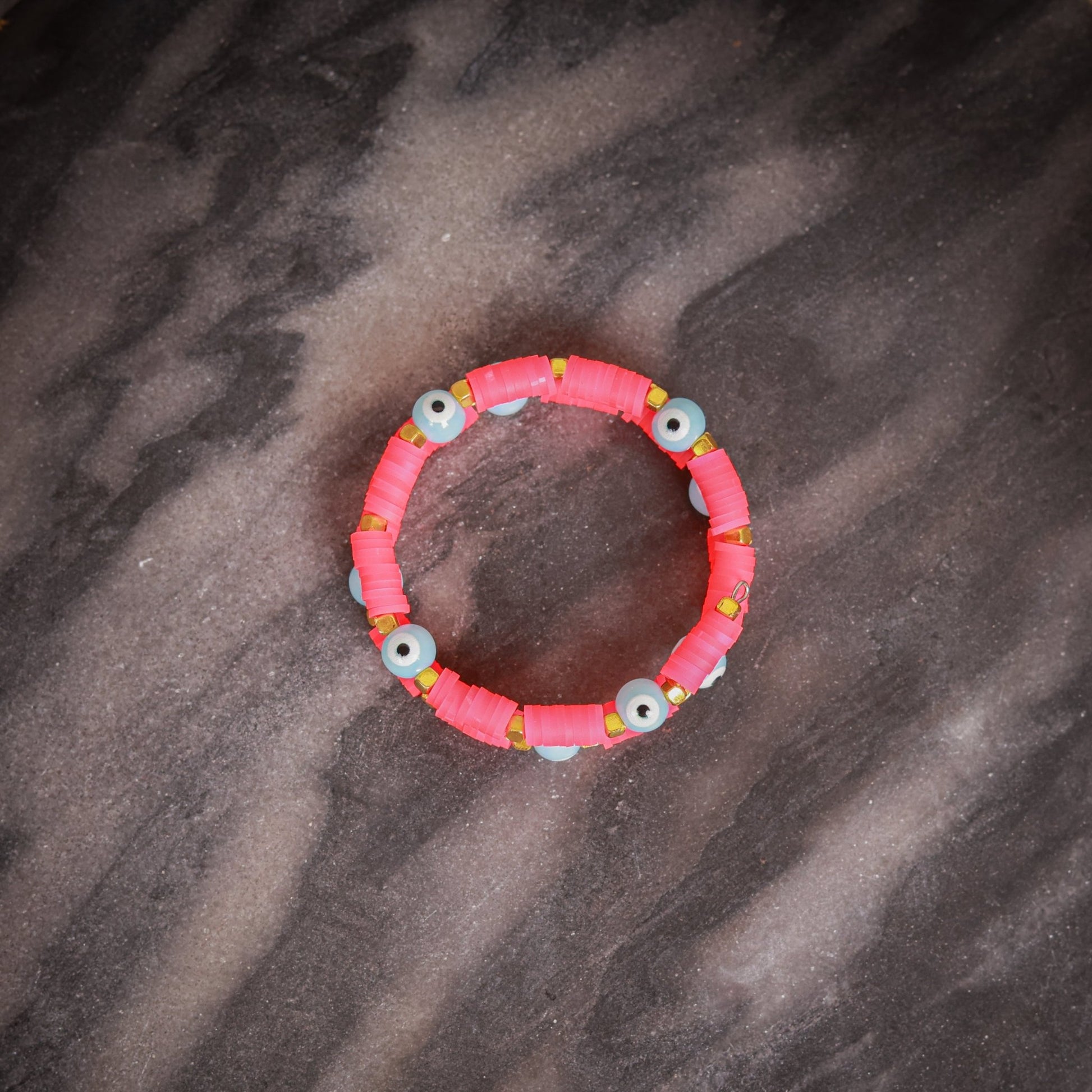 Neon Pink and Blue Evil Eye Women's Energy Bracelet - Atman Urja
