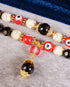 Dual Strand Black Crystal & Cream Howlite Evil Eye Women's Energy Bracelet - Atman Urja