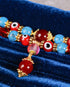Mira - Dual Strand Maroon Crystal & Blue Howlite Evil Eye Women's Energy Bracelet - Atman Urja
